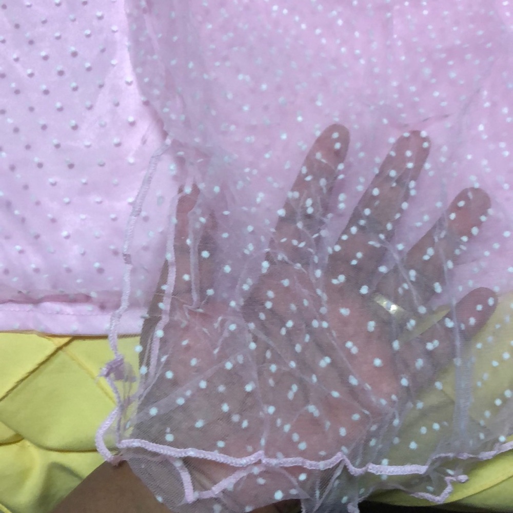 Pink Mesh Overlay One Shoulder Dress - Picture 2 of 4
